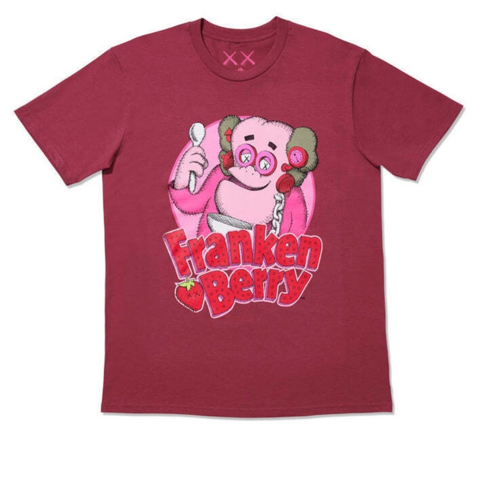 KAWS Red Cartoon Character Short Sleeve Tee